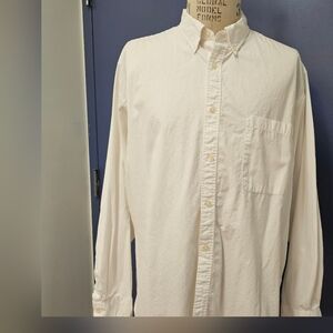Cherokee Cream XL Casual Button Down Shirt 100% Cotton